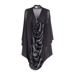 New Womens NWT Designer PF Paola Frani Top Dress 6 Sequins Dark Gray Italy 42